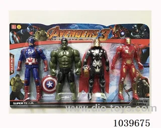 16cm 4pcs Thor, Hulk, Captain America, Iron Man with light
