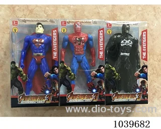 16cm Superman, Spiderman, Batman with light 3sets mixed loading