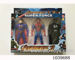 16cm 3pcs Superman, Spiderman, Batman with light