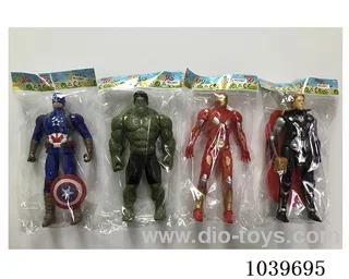 22cm Thor, Hulk, Captain America, Iron Man with light 4set mixed loading