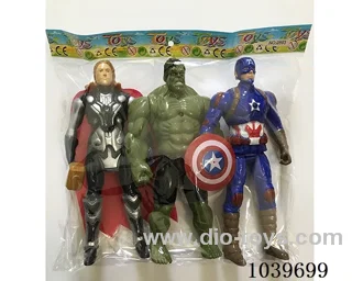 22cm 3pcs Thor, Hulk, Captain Americ with light