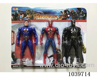 22cm 3pcs Superman, Spiderman, Batman with light