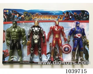 22cm 4pcs Thor, Hulk, Captain America, Iron Man with light