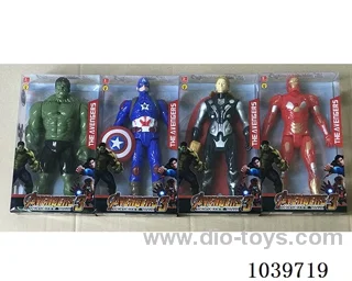 22cm Thor, Hulk, Captain America, Iron Man with light 4set mixed loading