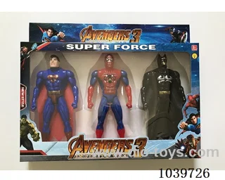 22cm 3pcs Superman, Spiderman, Batman with light
