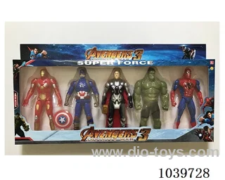 22cm 5pcs Thor, Hulk, Captain America, Iron Man, Spiderman with light