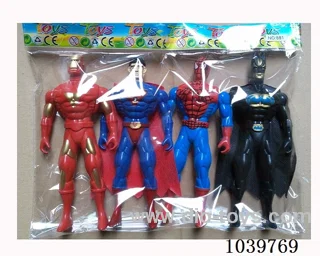 4pcs Spiderman, Batman,Superman,Iron Man with light