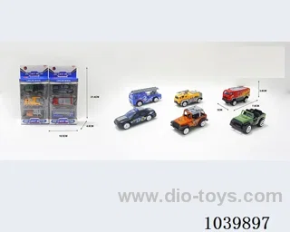 1:50 3PCS free wheel alloy car 6sets&6color mixed loading   in window box