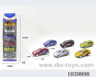 1:50 6pcsfree wheel alloy car 6sets&6color mixed loading   in window box