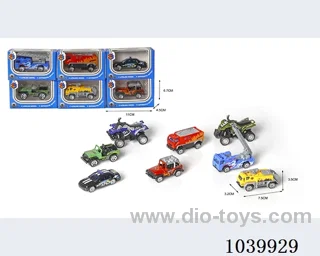 1:55free wheel alloy car 6sets&6color mixed loading   in window box