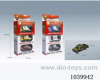 1:50 3PCS free wheel alloy car 6sets&6color mixed loading   in window box