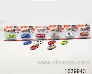 free wheel alloy car 6sets&6color mixed loading  in blister card