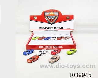 24pcsfree wheel alloy car 6sets&6color mixed loading  in display box