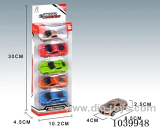 5PCS free wheel alloy car 6sets&6color mixed loading   in window box