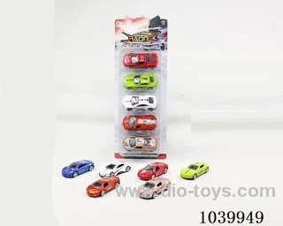 5PCS free wheel alloy car 6sets&6color mixed loading  in blister card