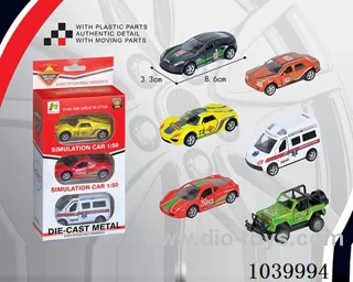 1:50 3PCS  alloy car 6sets&6color mixed loading   in window box
