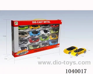 1:64 6pcsfree wheel alloy car 16sets&8color mixed loading   in window box