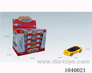 free wheel alloy car 16sets&8color mixed loading  in display box