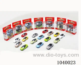 1:64 2pcs free wheel alloy car 16sets&8color mixed loading   in window box