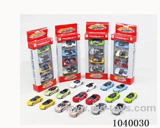 1:64 4pcs free wheel alloy car 16sets&8color mixed loading   in window box