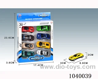 8pcs free wheel alloy car 12sets&12color mixed loading   in window box