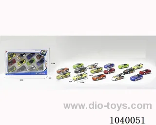 1:68 2pcs free wheel alloy car 16sets&8color mixed loading   in window box