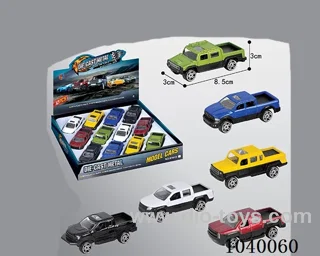 1:50 2pcs free wheel alloy car 6sets&6color mixed loading  in display box