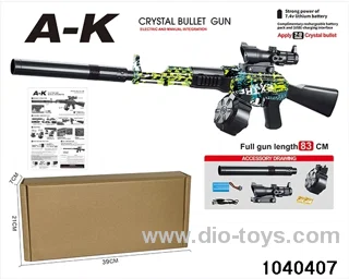 Water bullet gun in paper box