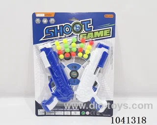 Soft bomb &ping pong gun set 2color mixed loading in blister card