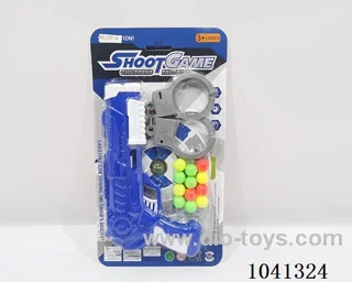 Soft bomb &ping pong gun set 2color mixed loading in blister card