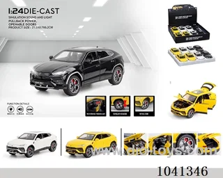 1:24 pull back car with sound&light 3color mixed loading in display box