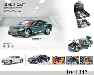 1:24 pull back car with sound&light 3color mixed loading in display box
