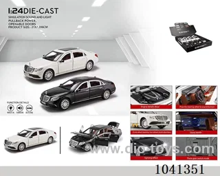 1:24 pull back car with sound&light 2color mixed loading in display box