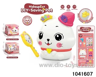 DIY piggy bank makeup cat in 30pcs color box