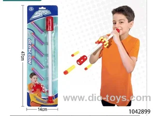 mouth shotting gun in blister card