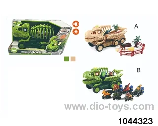 DINOSAUR CAR COMBINATION, DINOSAUR SKELETON CAR MODEL WITH SOUND AND LIGHT (DISPLAY BOX ACOUSTO-OPTIC VERSION, 2-COLOR MIXED PACKAGING) IN DISPLAY BOX