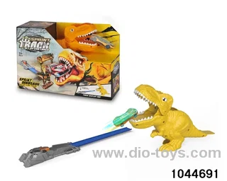(GCC) DINOSAUR SCENE EJECTION TRACK ALLOY CAR IN WINDOW BOX