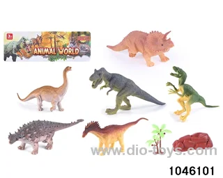 6pcs Dinosaur Set in PP bag with header