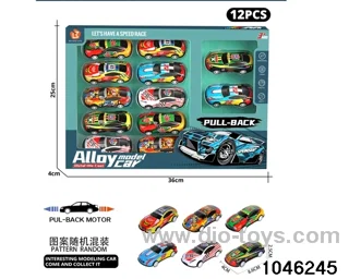 12pcs 8.6cm pull back car