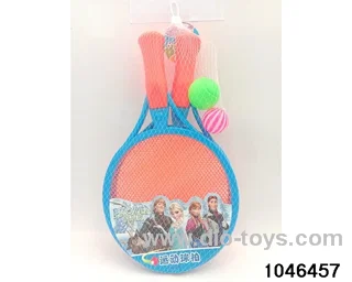 Sports racket with 2 balls in Net bag