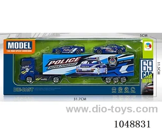 Alloy police series containers with 2 alloy police cars
