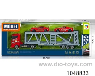 Alloy fire series double-decker transporter with 2 alloy fire fighters