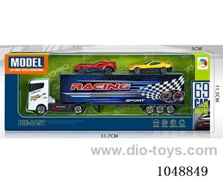 Alloy simulation series container with 2 alloy cars