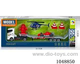 Alloy trailer with 1 alloy aircraft and 1 alloy F1
