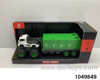 Alloy rubbish truck with lights and music in display box