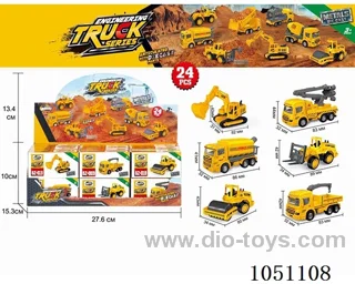 1: 64 engineering alloy cars, 24pcs\/6 models (single price)