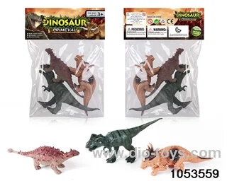 3pcs Dinosaur Set in PP bag with header