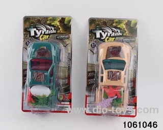 Inertial pickup truck carrying dinosaurs in Blister card