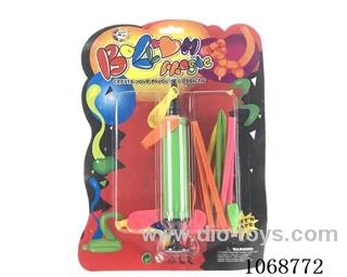 Five strips and 10 balls with a pump