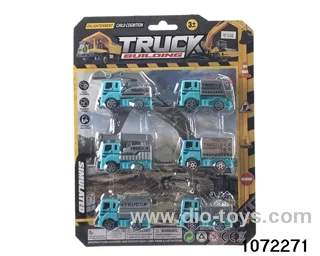 pull back engineering vehicles set in Blister card